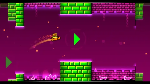 Playing Geometry Dash